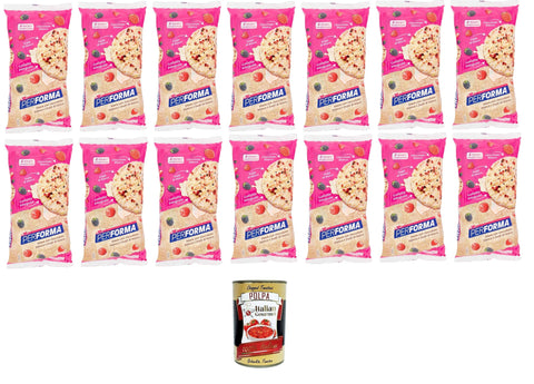 Italian Gourmet E.R. Flips Performa Snacks von Vollkorn Reis mit Weißer Schokolade und Beeren Vollkorn Reiskuchen im 4er-Pack Frischespartaschen mit je 2 Keksen 14x132g+ Italian Gourmet polpa 400g 8032804040014