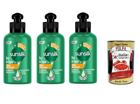 Italian Gourmet E.R. Frisier-Cremes & Wachs 3x Sunsilk,Crema Districante Ricci Da Sogno Dream Curl Entwirrungscreme 200ml+ Italian Gourmet polpa 400g 8720182543998