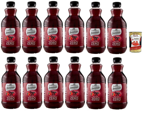Italian Gourmet E.R. Fruchtsäfte San Benedetto Succoso Zero Frutti rossi PET 12x 90cl, PET, Rote Früchte, ohne zucker Fruchtsaft saft, redberries juice sugar free + Italian Gourmet polpa 400g 8032804040014
