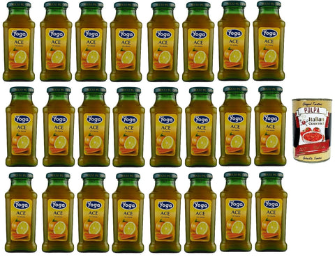 Italian Gourmet E.R. Fruchtsäfte Yoga Magic Bar flasche Fruchtsaft fruit juice ACE, Orange, Karotte und Zitrone saft 24x 200 ml + Italian Gourmet polpa 400g 8032804040014