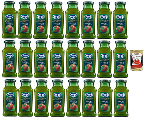 Italian Gourmet E.R. Fruchtsäfte Yoga Magic Bar flasche Fruchtsaft fruit juice Pesca, Pfirsche-Fruchtsaft saft 24x 200 ml + Italian Gourmet polpa 400g 8032804040014