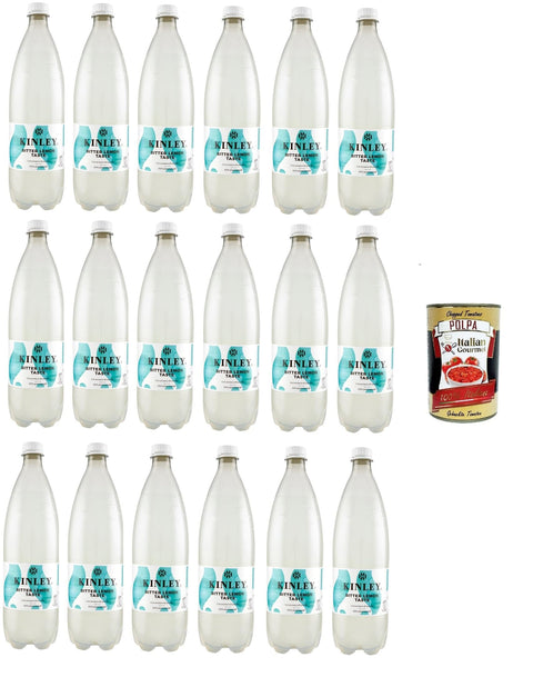 Italian Gourmet E.R. Getränke, Kaffee & Tee KINLEY Bitter Lemon Taste ZITRONEN-TONIC-WASSER 18x 1lt+ Italian Gourmet polpa 400g 8032804040014
