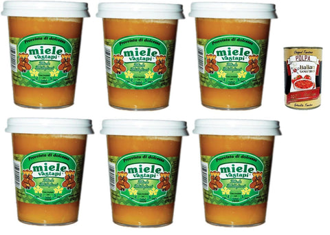 Italian Gourmet E.R. Honig Vastapi, Miele grezzo, Miele Millefiori, Roher Honig, Raw honey, 6x 500g + Italian Gourmet polpa 400g 8032804040014