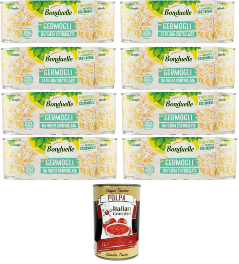 Italian Gourmet E.R. Hülsenfrüchte & Bohnen Bonduelle Germogli Di Soia Sojabohnen 8x600g (3x200gr)+ Italian Gourmet Polpa 400g 8032804040014