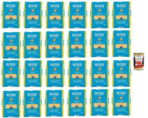 Italian Gourmet E.R. Internationale Nudeln De Cecco Stellette N°75, 100% Italienisch Pasta Nudeln 24x 500g + Italian Gourmet Polpa 400g 8032804040014