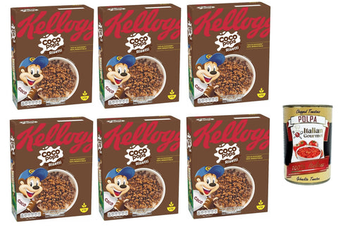 Italian Gourmet E.R. Kaltes Müsli 6x Coco Pops Chicchi di Riso Soffiato al Cacao, Kakao -Puff -Reiskörner 330g + Italian Gourmet polpa 400g 5053827207539