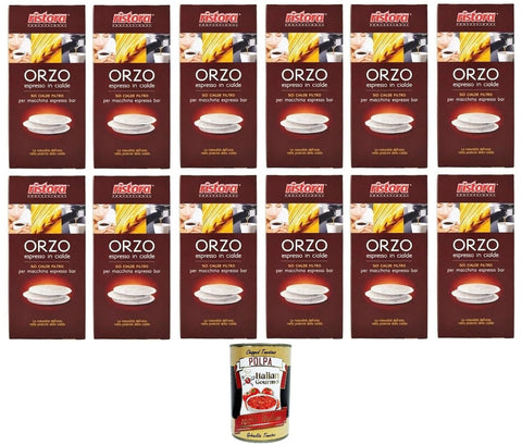 Italian Gourmet E.R. Kapseln & Pads Ristora Orzo in Cialde,Gersten Espresso in Pads,12x Display mit 50 Beuteln + Italian Gourmet polpa 400g 8004990236007