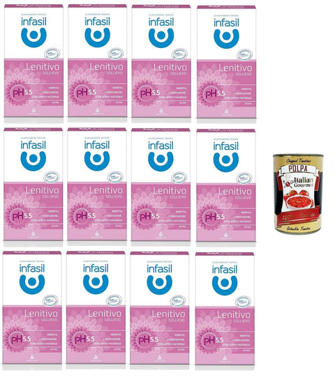 Italian Gourmet E.R. Kategorien Infasil Detergente Intimo Lenitivo pH Specialist con Attivo Naturale Beruhigender Intimreiniger pH Specialist mit natürlichem Wirkstoff 12x200 ml+ Italian Gourmet Polpa 400 gr 8000036021958