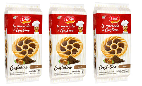 Italian Gourmet E.R. Kekse 3x Gastone Lago Crostatine al Cacao Kakao-Törtchen Packung à 240g, Jede Packung Enthält 6 Snack à 40g 8004800034229
