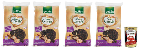 Italian Gourmet E.R. Kekse 4x Gullón Cuor di Cereale Vollkorn Reiswaffeln,umhüllt von dunkler Schokolade,Glutenfrei,105,2g + Italian Gourmet Polpa di Pomodoro 400g Dose 8410376054859