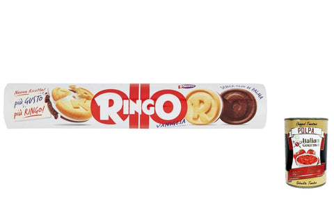 Italian Gourmet E.R. Kekse 6x Pavesi Ringo Kekse kekse mit Vanille 165 g cookies italien biscuits snack + Italian gourmet polpa 400g 8013355000436