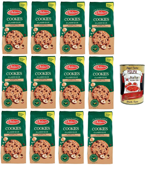 Italian Gourmet E.R. Kekse Delacre Cookies Classique Noisette Haselnuss-Haselnuss 12x136 g +Italian Gourmet polpa 400g 8032804040014