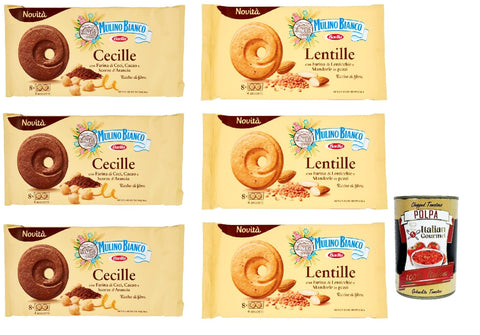 Italian Gourmet E.R. Kekse Testpaket Mulino Bianco Cecille und Lenticclle 6x 220g kekse + Italian gourmet polpa 400g 8076809577489