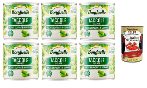 Italian Gourmet E.R. Koch- & Backzutaten Bonduelle Taccole Tagliate Dohlen schneiden 6x400gr + Italian Gourmet polpa 400g 8410624107023