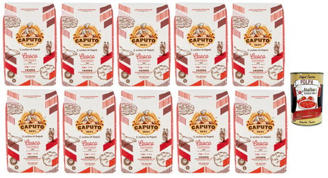 Italian Gourmet E.R. Koch- & Backzutaten Caputo Cuoco, weicher Weizenmehl Mehl "00" Chef's Flour, Pizza Mehl mit elastischen und resistenten Gluten für erhebliche Teig, 10x 1 kg + Italian Gourmet polpa 400g 8032804040014