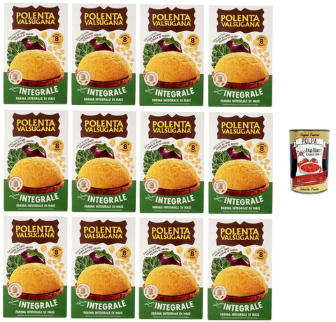 Italian Gourmet E.R. Koch- & Backzutaten Polenta Valsugana L'integrale Vollkorn-Maismehl 12x 330Gr + Italian Gourmet polpa 400g 8001840288018