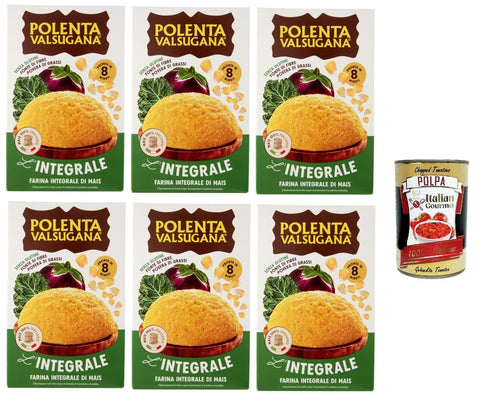 Italian Gourmet E.R. Koch- & Backzutaten Polenta Valsugana L'integrale Vollkorn-Maismehl 6x 330Gr + Italian Gourmet polpa 400g 8001840288018