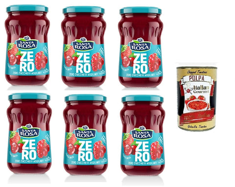 Italian Gourmet E.R. Koch- & Backzutaten Santa Rosa ZERO, Confettura di Frutti rossi zero zuccheri aggiunti Marmelade aus roten Früchten ohne Zuckerzusatz 6x 300gr+ Italian Gourmet Polpa 400g 8032804040014
