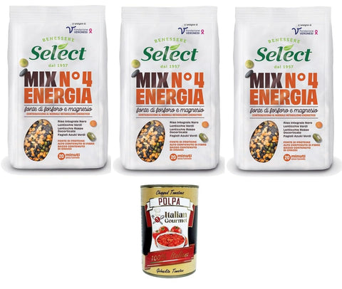 Italian Gourmet E.R. Koch- & Backzutaten Select MIX N.4 ENERGIA Quelle für Phosphor und Magnesium 3x 300gr + Italian Gourmet polpa 400g 8006280130262