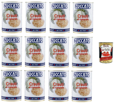 Italian Gourmet E.R. Koch- & Backzutaten Zuccato Crauti al Naturale Natürliches Sauerkraut 12x 385gr+ Italian Gourmet polpa 400g 8032804040014