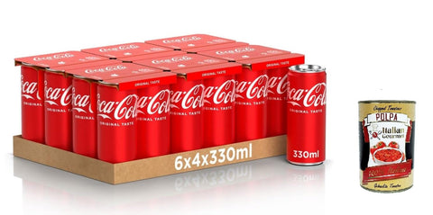 Italian Gourmet E.R. Kohlensäurehaltiges Wasser original dosen kohlensäurehaltiges Getränk 24x 330ml Softdrink + Italian gourmet polpa 400g 8032804040014