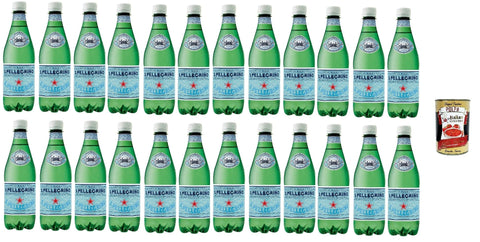 Italian Gourmet E.R. Kohlensäurehaltiges Wasser San Pellegrino Sprudelwasser in der Flasche 24 x 500 ml + Italian Gourmet Polpa 400g 8032804040014