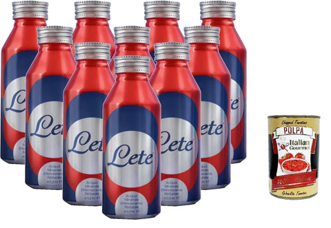 Italian Gourmet E.R. KohlensÀurehaltiges Wasser Sprudel Wasser | Lete | Wiederverwendbares Aluminiumflaschenformat | Natural Sprecervescent | 12 Dosen von 473 ml | 100% Plastikfrei | Catering mit hohem Bereich + Italian Gourmet polpa 400g 8032804040014
