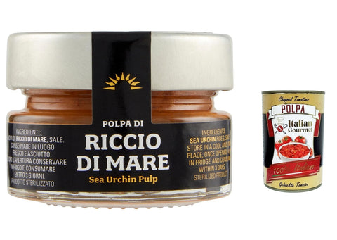 Italian Gourmet E.R. Längliche Pasta 12x Smeralda Polpa di Riccio di mare Seeigelbrei 55gr+ Italian Gourmet polpa 400g 8032804040014