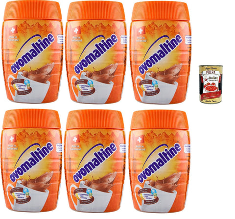 Italian Gourmet E.R. Malzkaffee Ovomaltine Preparato Solubile, Malzhaltiges Getränkepulver Kakaogeschmackl, Kakaopulver, 6x 400g + Italian Gourmet polpa 400g 8032804040014