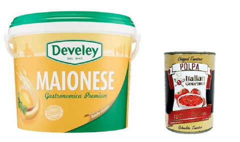 Italian Gourmet E.R. Mayonnaise Maionese Gastronomica Premium secchiello Premium Gastronomischer Mayonnaise-Eimer HO.RE.CA 5 kg+ Italian Gourmet polpa 400g 8032804040014