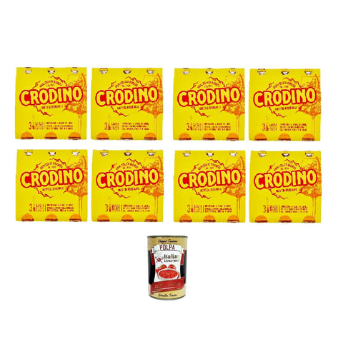 Italian Gourmet E.R. Mischgetränke & Cocktails Crodino aperitivo biondo, 24x 175 ml, alkoholfreier Aperitif bitter, Italienischer nicht -alkoholischer Aperitif bereit zu trinken + Italian Gourmet polpa 400g 8032804040014