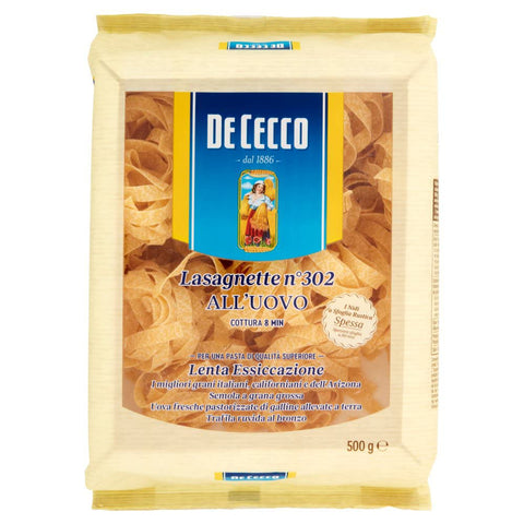 Italian Gourmet E.R. Nudeln & Pasta 10x De Cecco Lasagnette All'uovo Pasta mit ei Nr. 302 - 500g + Italian Gourmet polpa 500g 8001250253026