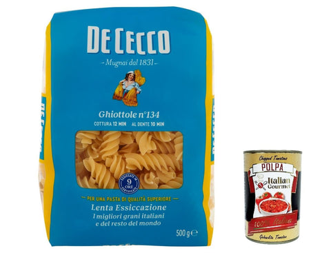 Italian Gourmet E.R. Nudeln & Pasta 10x De Cecco Pasta 100% Italian Ghiottole N°134 Noodles 500 g + Italian Gourmet Polpa 400 g 8001250121349