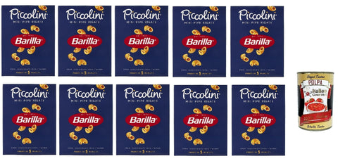 Italian Gourmet E.R. Nudeln & Pasta 10x Pasta Barilla Mini Pipe rigate, 100% italienisch Nudeln 500 g pack + Italian Gourmet polpa 400g 8076809525763