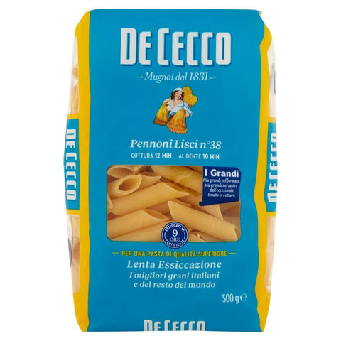 Italian Gourmet E.R. Nudeln & Pasta 10x Pasta De Cecco 100% Italienisch Pennoni Lisci N°38 Nudeln 500g + Italian Gourmet Polpa 400g 8001250120380