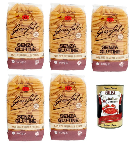 Italian Gourmet E.R. Nudeln & Pasta 5x Gnocco sardo 400 g Senza Glutine Glutin free, glutenfrei Pasta Noodles + Italian Gourmet Polpa 400 g 8000139929892