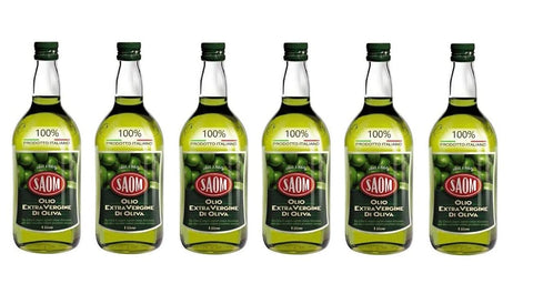 Italian Gourmet E.R. Oliven 6x SAOM OLIO EXTRA VERGINE DI OLIVA 100% ITALIANO NATIVES OLIVENÖL EXTRA 1LT 100% ITALIENISCHES ÖL 8009870011002