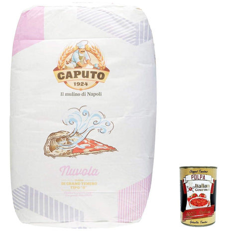 Italian Gourmet E.R. Paniermehl & Knödelbrot Farina Molino Caputo Nuvola Pizza Napoli Pizzamehl für leichten teig 25kg 100% natürliche + Italian Gourmet polpa 400g 8014601256409