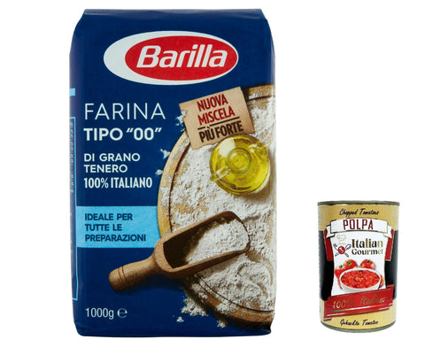 Italian Gourmet E.R. Pflegestifte & Lippenbalsam 3x Barilla Farina tipo 00 Grano tenero, Mit 100% italienischem Weize, Mehl Weichweizenmehl 1Kg + Italian GOurmet polpa 400g 8076802795019
