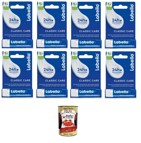 Italian Gourmet E.R. Pflegestifte & Lippenbalsam Classic Care Lippenbalsam, klassischer Lippenbalsam, der auf den Lippen schmilzt, 8 x 5,5 g+ Italian Gourmet polpa 400gr 8032804040014