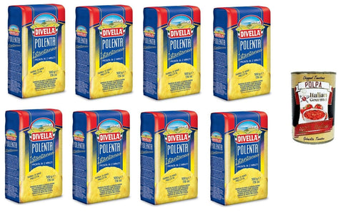 Italian Gourmet E.R. Polenta 8x DIVELLA INSTANT POLENTA MEHL GR.500 + Italian Gourmet polpa 400g 8005121738407