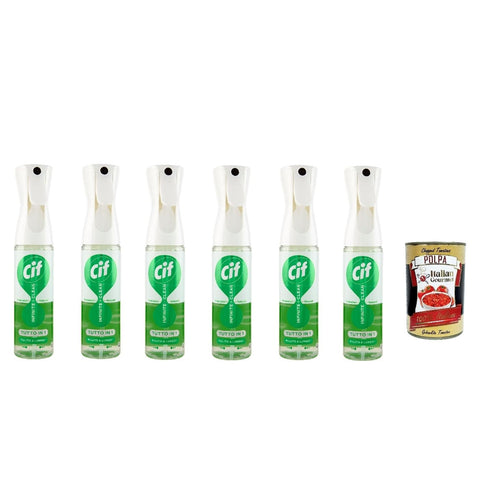 Italian Gourmet E.R. Reinigungstabletten Cif Infinite + Clean Tutto in 1 Clean Lime & Fiori Bianchi 280 ml, Mehrzweck-Oberflächenreiniger, 6 x 280 ml + KItalian Gourmet polpa 400 g 8032804040014