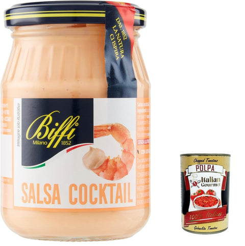 Italian Gourmet E.R. Salsas 12x Biffi salsa cocktail, würzen soße Salad sauce glas 180g + Italian gourmet polpa 400g 8009320040064