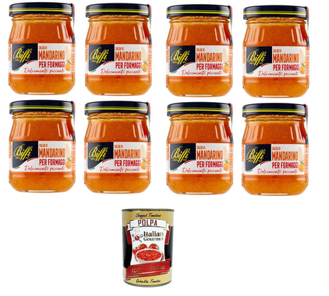 Italian Gourmet E.R. Salsas Biffi Salsa di mandarini per formaggi Mandarinensauce für Käse 8x100 gr+ Italian Gourmet polpa 400g 8032804040014