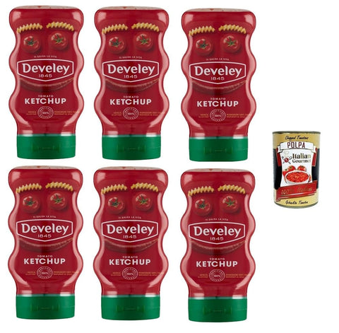 Italian Gourmet E.R. Salsas Tomaten-Ketchup-Sauce Wiederverschließbare Verpackung 6x 250ml + Italian Gourmet polpa 400g 8032804040014