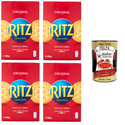 Italian Gourmet E.R. Salzgebäck Saiwa Salatini Ritz Astucciati, Brezeln Ritz verpackt, 4x 200g+ Italian Gourmet polpa 400g 8032804040014