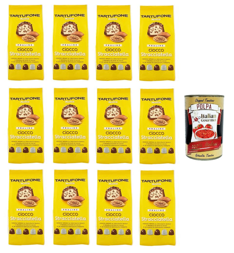 Italian Gourmet E.R. Schokolade Motta Tartufone Praline Ciocco Stacciatella Tartufone Ciocco Stacciatella Pralinen 12x150gr + Italian Gourmet polpa 400g 8032804040014