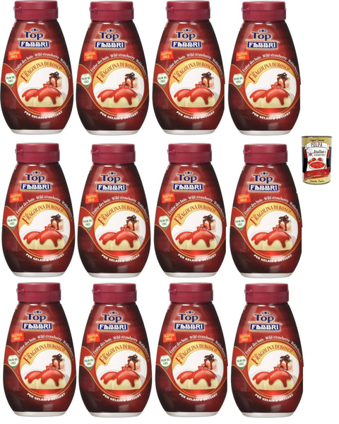 Italian Gourmet E.R. Sirupe Fabbri Topping sauce Frutti di bosco, Beeren für Eis, Desserts und Kaffee 12x 225g Gluten-frei gebrauchsfertige Sauce + Italian Gourmet polpa 400g 8032804040014