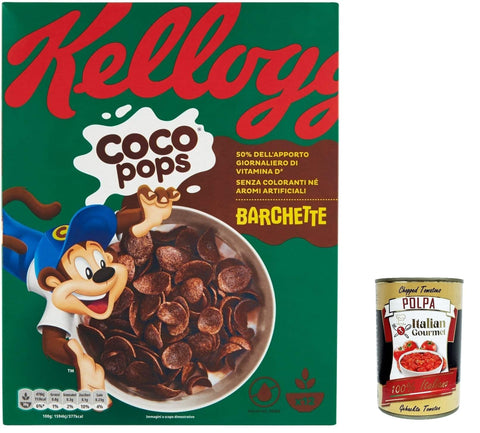 Italian Gourmet E.R. Snack Kuchen & Backwaren 12x Coco Pops Barchette, nuspriges Schokoladenmüsli 330g + Italian Gourmet polpa 400g 8032804040014