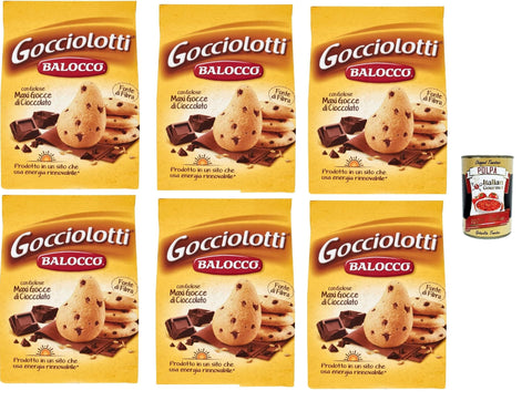 Italian Gourmet E.R. Snack Kuchen & Backwaren Balocco Gocciolotti Biscotti con gocce di cioccolato Kekse mit Schokoladenstückchen biscuits cookies 100% Italienische Kekse 6x 700g + Italian Gourmet polpa 400g 8032804040014
